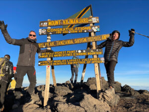 Sign at the top of Mount Kilimanjaro